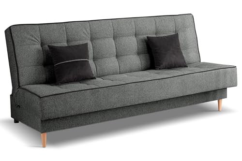 Homes & Jones Schlafsofa Bono – Stilvolles Sofa mit Schlaffunktion (118 × 199 cm) – Komfortable Bonnell-Federung & Holzfüße – Zeitloses Design von Homes & Jones