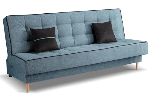 Homes & Jones Schlafsofa Bono – Stilvolles Sofa mit Schlaffunktion (118 × 199 cm) – Komfortable Bonnell-Federung & Holzfüße – Zeitloses Design von Homes & Jones