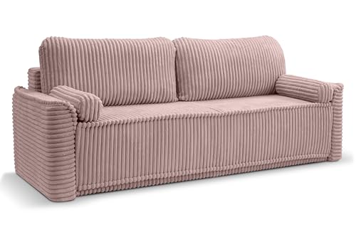 Homes & Jones Schlafsofa Grubs – Modernes Cord-Sofa mit Schlaffunktion (138 × 200 cm) – Hochwertige Bonell-Federung & PU-Schaum-Polsterung – Stabil & nachhaltig von Homes & Jones