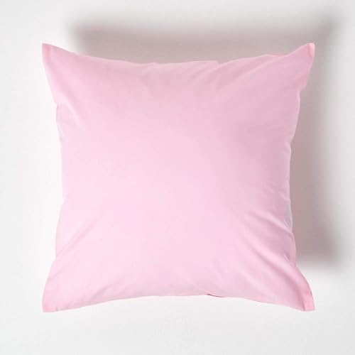 HOMESCAPES 2er-Set Perkal Kissenbezug 40x40 cm rosa, Kissenhülle mit Reißverschluss, 100% ägyptische Baumwolle, Fadendichte 200 von Homescapes
