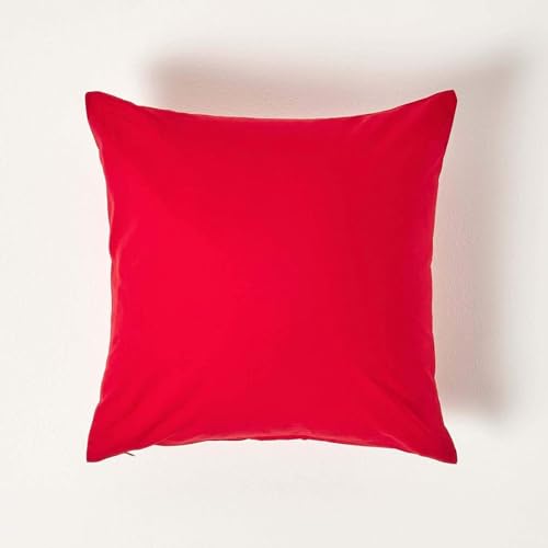 HOMESCAPES 2er-Set Perkal Kissenbezug 40x40 cm rot, Kissenhülle mit Reißverschluss, 100% ägyptische Baumwolle, Fadendichte 200 HOMESCAPES 2er-Set Perkal Kissenbezug 40x40 cm rot, Kissenhülle mit Reißverschluss, 100% ägyptische Baumwolle, Fadendichte 200 von Homescapes