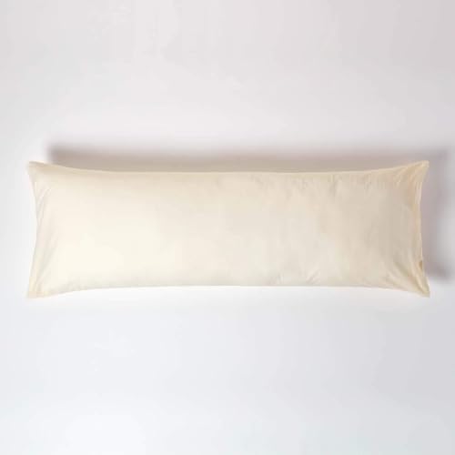 HOMESCAPES 2er-Set Seitenschläferkissen-Bezug 50x140 cm Creme-vanille mit Hotelverschluss, 100% ägyptische Baumwolle, Fadendichte 200 HOMESCAPES 2er-Set Seitenschläferkissen-Bezug 50x140 cm Creme-vanille mit Hotelverschluss, 100% ägyptische Baumwolle, Fadendichte 200 von Homescapes