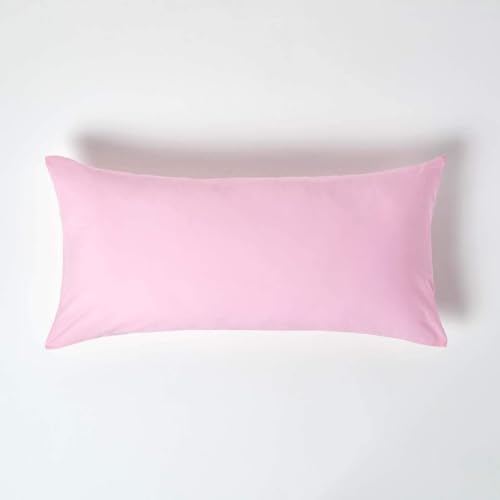 HOMESCAPES 4er-Set Perkal Kissenbezug 40x80 cm rosa, Kissenhülle mit Reißverschluss, 100% ägyptische Baumwolle, Fadendichte 200 von Homescapes