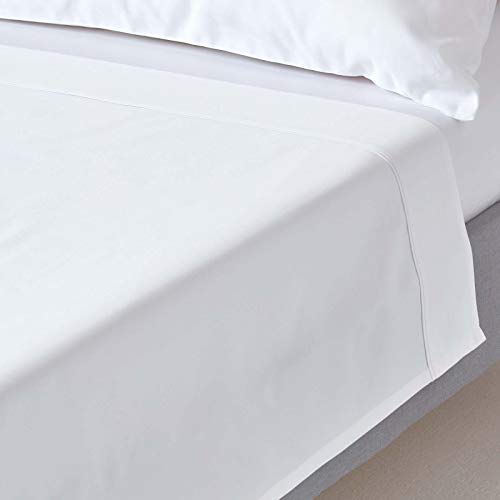 Homescapes Luxus Bettlaken ohne Gummizug weiß 275x275 cm, Perkal Baumwoll-Betttuch, Haustuch ägyptische Baumwolle von Homescapes