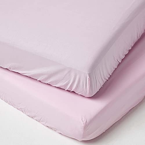 HOMESCAPES 2er-Set Spannbettlaken für Kinderbett 70x140 cm rosa, Kinder-Spannbetttuch, 100% ägyptische Baumwolle HOMESCAPES 2er-Set Spannbettlaken für Kinderbett 70x140 cm rosa, Kinder-Spannbetttuch, 100% ägyptische Baumwolle von Homescapes