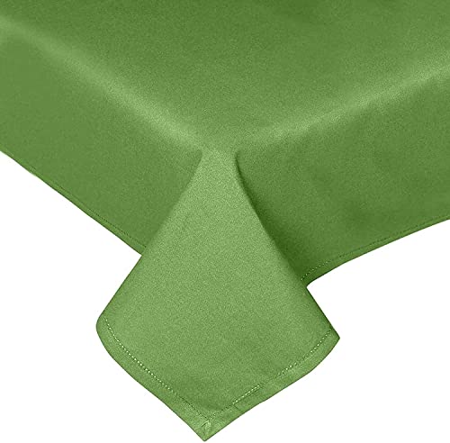 HOMESCAPES grüne Tischdecke, 178 x 300 cm aus 100% Baumwolle, eckiges Tischtuch für Küche und Esszimmer, waschbar und pflegeleicht, olivgrün von Homescapes