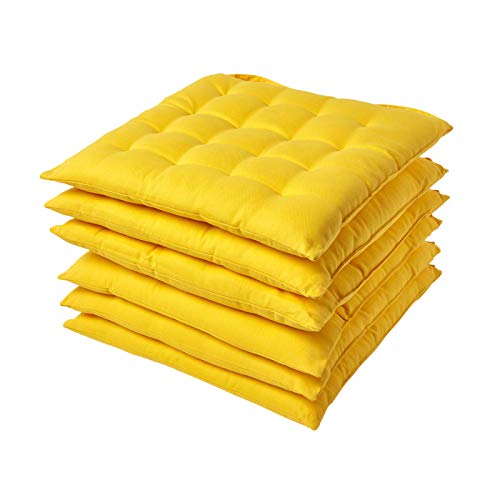 Homescapes 6er Set Stuhlkissen 40x40 cm gelb – Sitzkissen Outdoor/Indoor mit Baumwollbezug, Sitzpolster waschbar und Oeko-TEX-Zertifiziert für Esszimmer-, Küchen- & Gartenstühle Homescapes 6er Set Stuhlkissen 40x40 cm gelb – Sitzkissen Outdoor/Indoor mit Baumwollbezug, Sitzpolster waschbar und Oeko-TEX-Zertifiziert für Esszimmer-, Küchen- & Gartenstühle von Homescapes