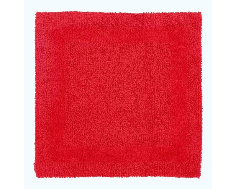 Homescapes Badematte Duschvorleger rot 50x50 cm aus 100% Baumwolle, Höhe 20 mm, 50 x 50 cm von Homescapes