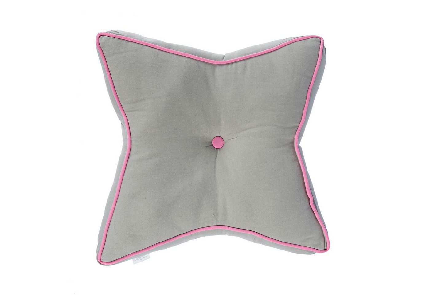 Homescapes Bodenkissen Bodenkissen Stern 100% Baumwolle mit Polyester Füllung rosa und grau von Homescapes