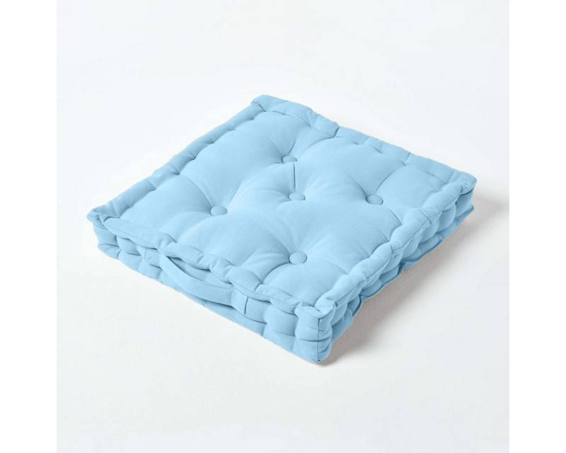 Homescapes Bodenkissen Sitzkissen unifarben hellblau 40 x 40 cm von Homescapes