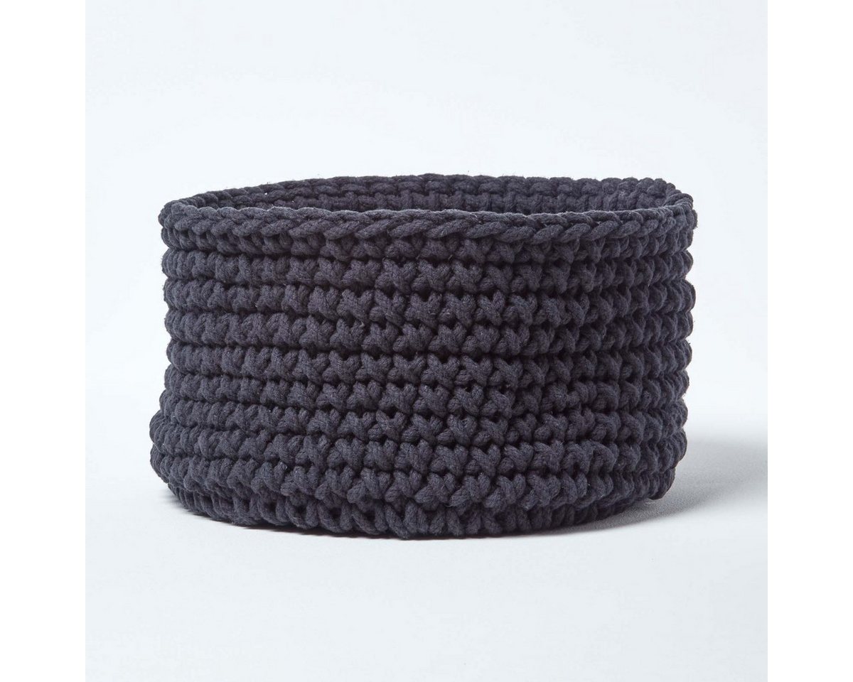 Homescapes Brotkorb Gestrickter Aufbewahrungskorb, 100% Baumwolle, schwarz,37 x 21 cm Homescapes Brotkorb Gestrickter Aufbewahrungskorb, 100% Baumwolle, schwarz,37 x 21 cm von Homescapes