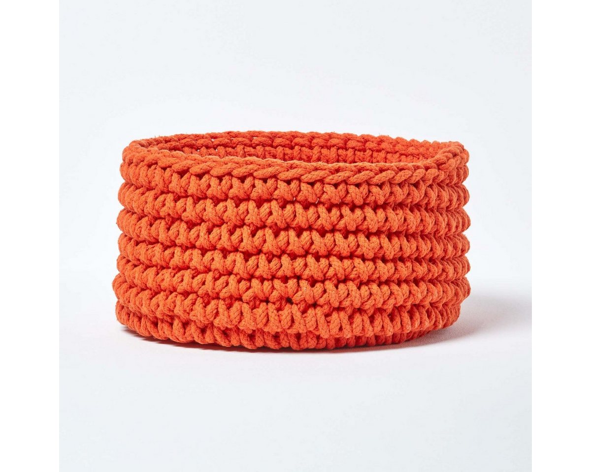 Homescapes Brotkorb Gestrickter Aufbewahrungskorb, 100% Baumwolle orange - 37 x 21 cm Homescapes Brotkorb Gestrickter Aufbewahrungskorb, 100% Baumwolle orange - 37 x 21 cm von Homescapes
