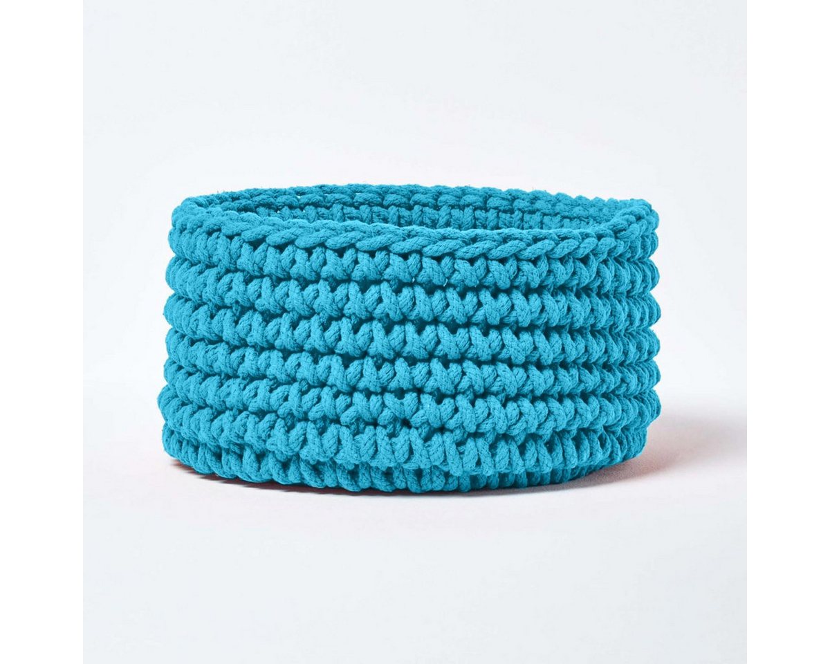 Homescapes Brotkorb Gestrickter Aufbewahrungskorb, 100% Baumwolle türkis - 37 x 21 cm Homescapes Brotkorb Gestrickter Aufbewahrungskorb, 100% Baumwolle türkis - 37 x 21 cm von Homescapes