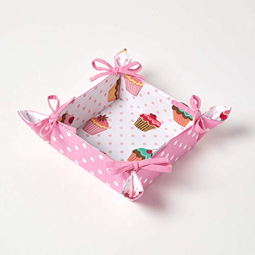Homescapes Frühstückskorb mit Wende-Design ‚Cupcakes‘, Brötchenkorb faltbar, Brotkorb eckig aus Stoff, Faltkörbchen Baumwolle Homescapes Frühstückskorb mit Wende-Design ‚Cupcakes‘, Brötchenkorb faltbar, Brotkorb eckig aus Stoff, Faltkörbchen Baumwolle von Homescapes
