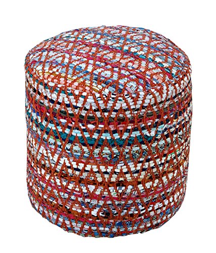 Homescapes Chindi Pouf Sitzhocker Fußhocker rund Ethno Look bunt 45 cm Durchmesser 40 cm hoch von Homescapes