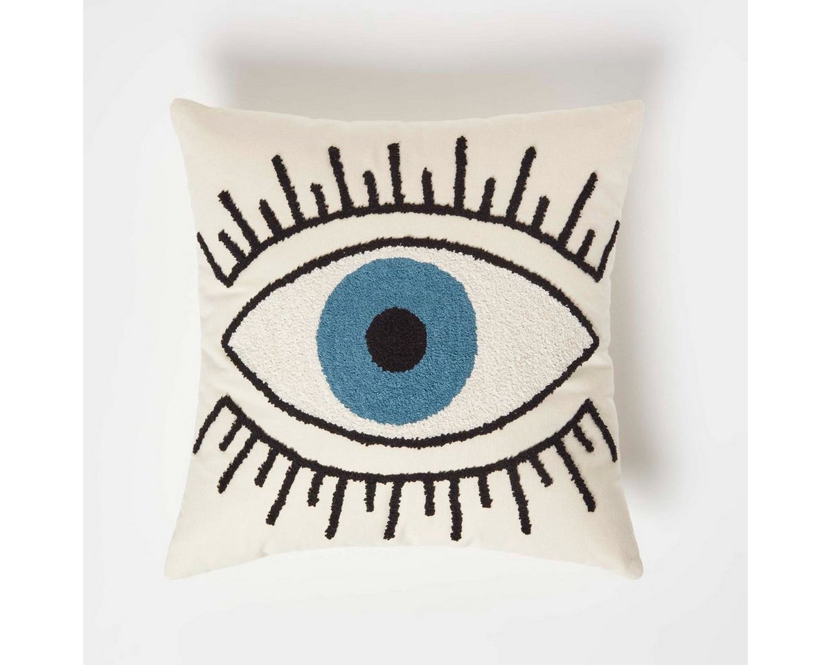 Homescapes Dekokissen Tufted Kissen weiß mit Auge 45 x 45 cm – Dekokissen „Eye See You“ Homescapes Dekokissen Tufted Kissen weiß mit Auge 45 x 45 cm – Dekokissen „Eye See You“ von Homescapes