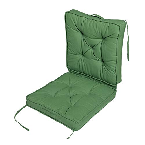 Homescapes Faltbares Reisekissen 50x50 cm grün, Auto-Sitzkissen mit Rückenlehne, Klappsitzkissen für unterwegs von Homescapes