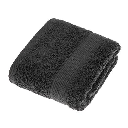 Homescapes Flauschiges Premium Frottee Handtuch ca. 50 x 90 cm aus 100% Reiner Baumwolle, schwarz von Homescapes