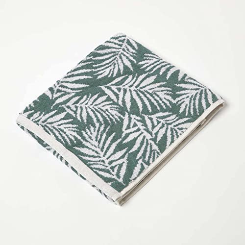 Homescapes Frottee-Handtuch grün im Botanical Style 50x85 cm, Baumwoll-Handtuch Blätter-Muster, Jacquard-Handtuch 500 g/m² Homescapes Frottee-Handtuch grün im Botanical Style 50x85 cm, Baumwoll-Handtuch Blätter-Muster, Jacquard-Handtuch 500 g/m² von Homescapes