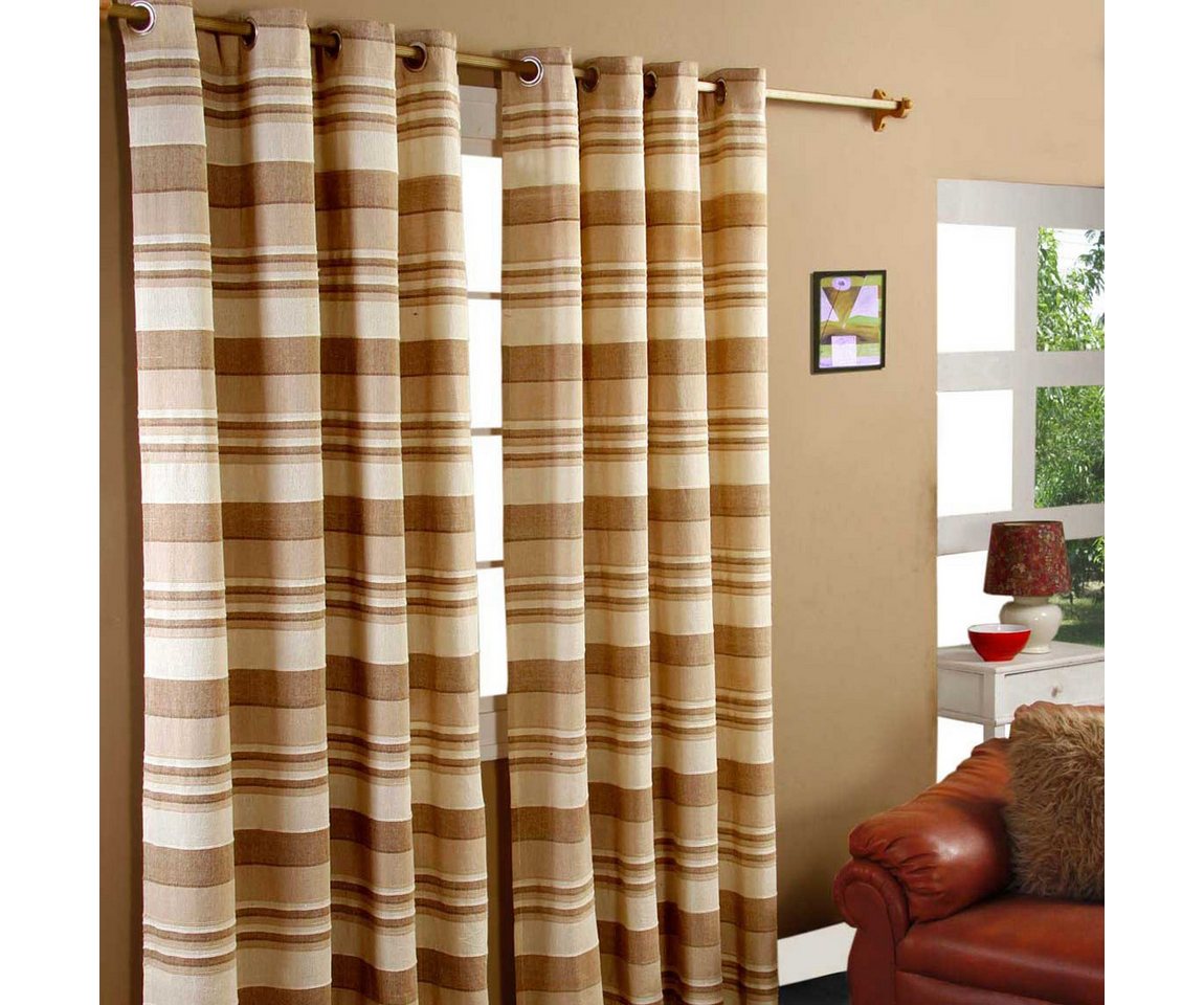 Homescapes Gardine Gardinen mit Ösen Morocco beige im 2er Set, 140 x 140 cm von Homescapes