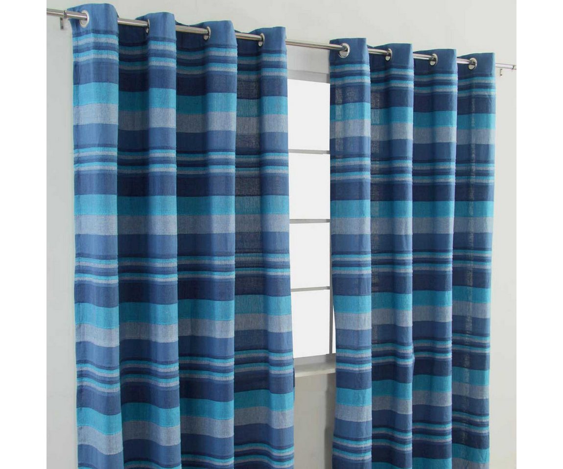 Homescapes Gardine Gardinen mit Ösen Morocco blau im 2er Set, 140 x 140 cm von Homescapes