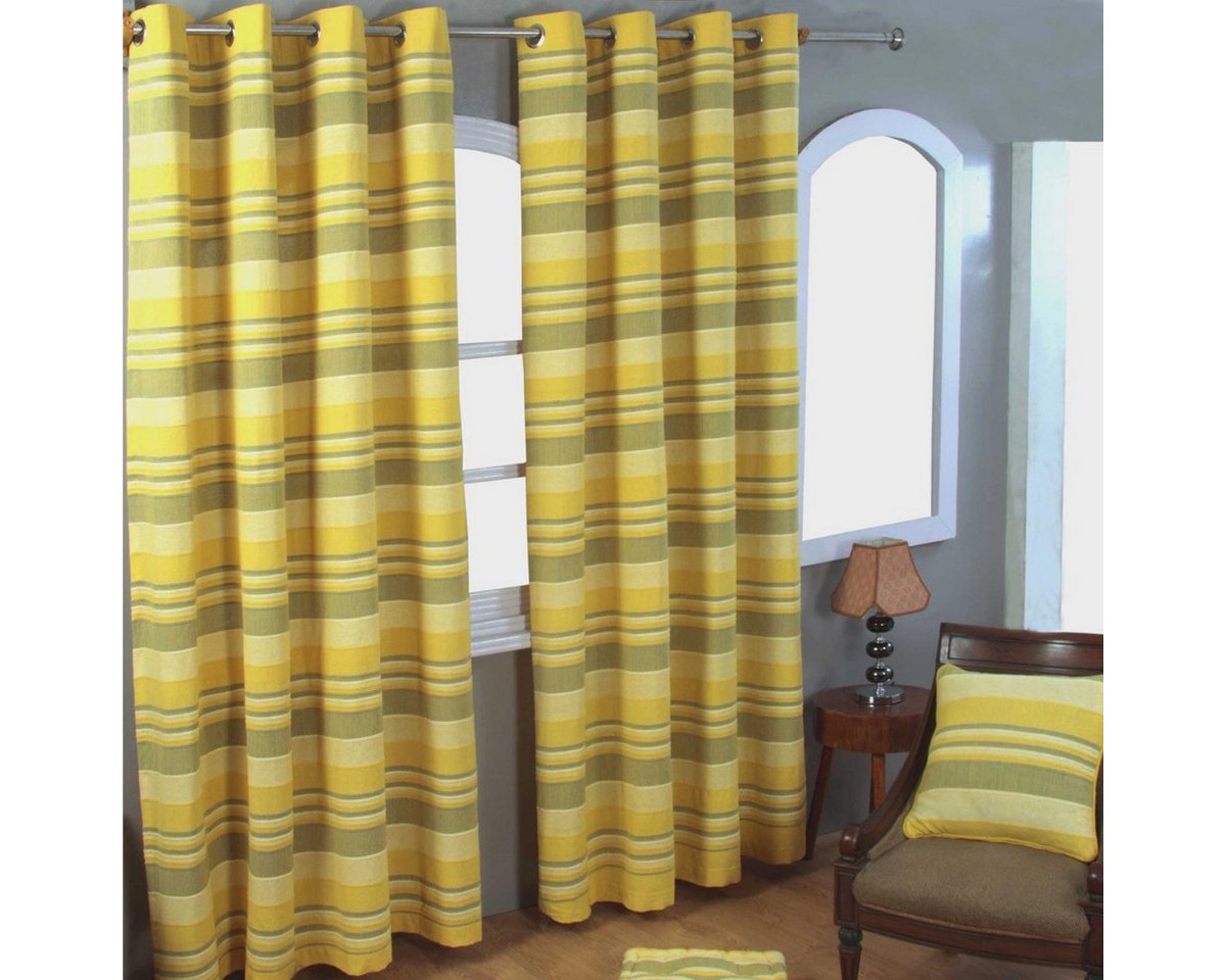 Homescapes Gardine Gardinen mit Ösen Morocco gelb im 2er Set, 182 x 167 cm von Homescapes