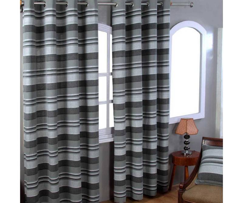 Homescapes Gardine Gardinen mit Ösen Morocco grau im 2er Set, 140 x 140 cm von Homescapes