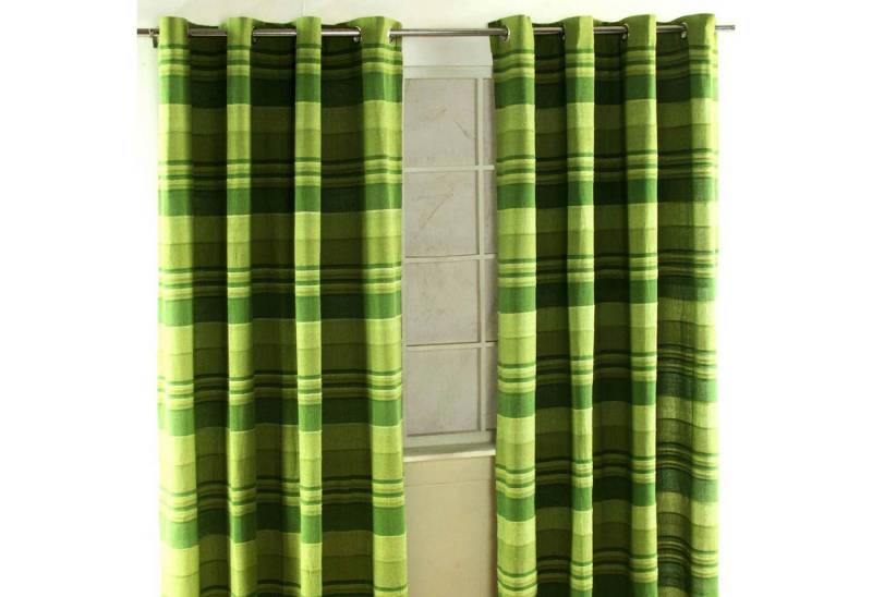 Homescapes Gardine Gardinen mit Ösen Morocco grün im 2er Set, 140 x 140 cm von Homescapes