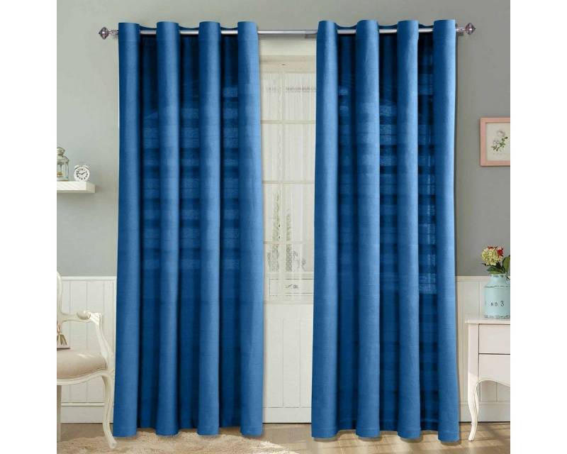 Homescapes Gardine Gardinen mit Ösen Rajput blau im 2er Set, 140 x 140 cm von Homescapes
