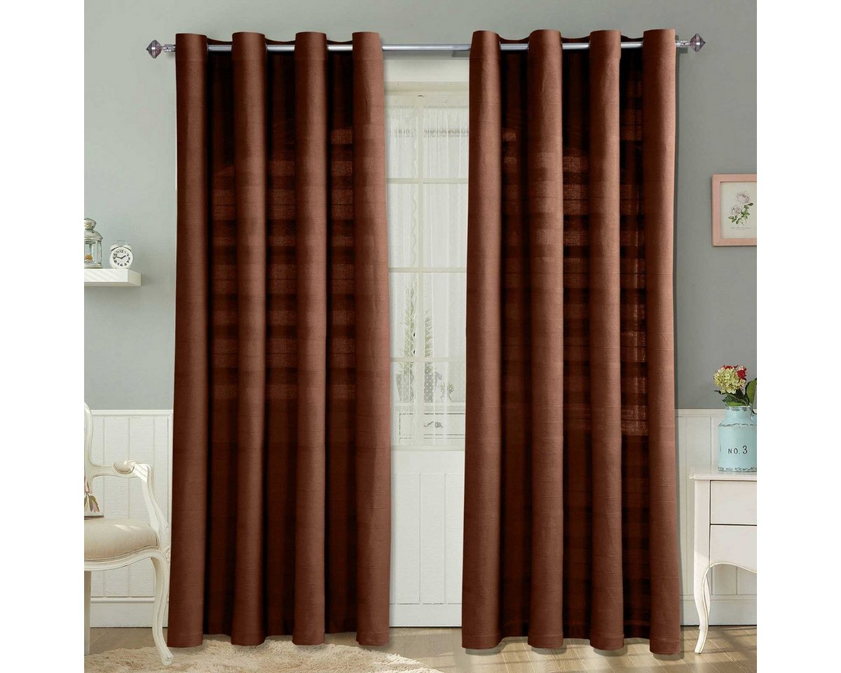 Homescapes Gardine Gardinen mit Ösen Rajput braun im 2er Set, 140 x 140 cm von Homescapes