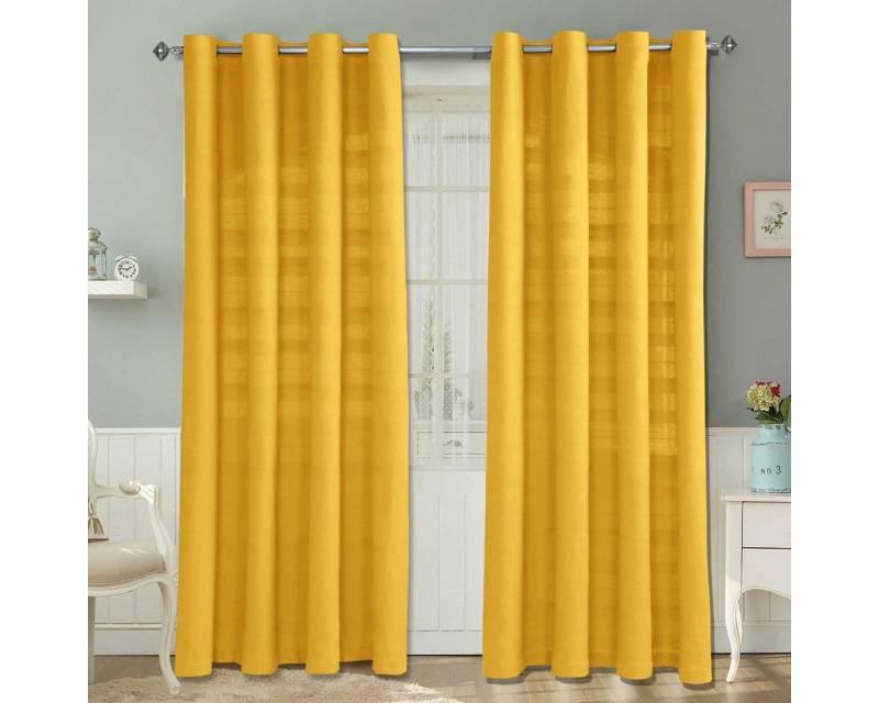 Homescapes Gardine Gardinen mit Ösen Rajput gelb 2er Set, 182 x 167 cm von Homescapes