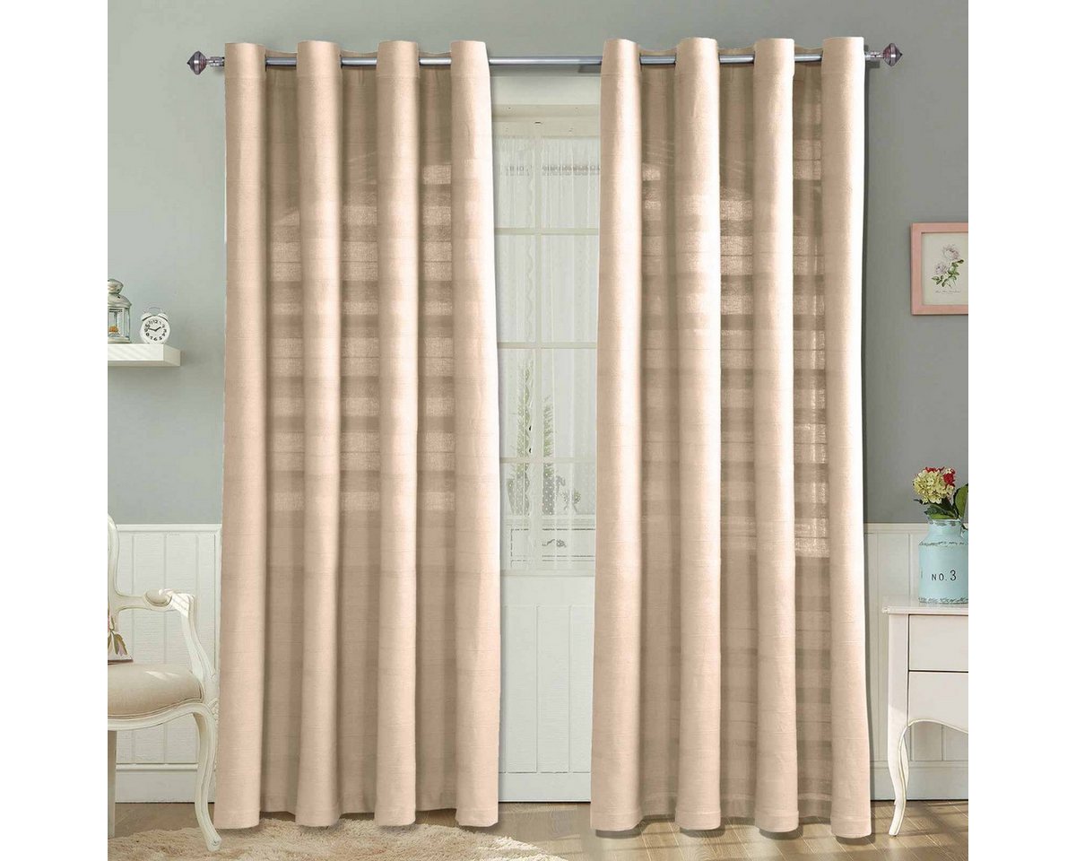 Homescapes Gardine Gardinen mit Ösen Rajput natur 2er Set, 140 x 140 cm Homescapes Gardine Gardinen mit Ösen Rajput natur 2er Set, 140 x 140 cm von Homescapes