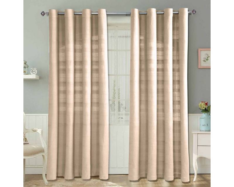 Homescapes Gardine Gardinen mit Ösen Rajput natur 2er Set, 140 x 140 cm von Homescapes