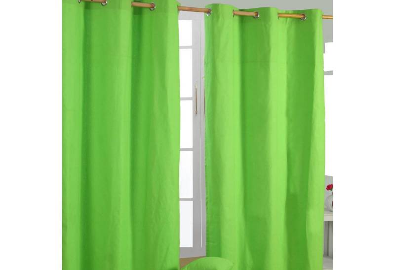 Homescapes Gardine Gardinen unifarben grün 2er Set 137 x 117 von Homescapes