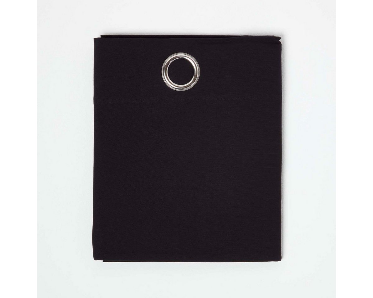 Homescapes Gardine Gardinen unifarben schwarz 2er Set 137 x 117 cm von Homescapes