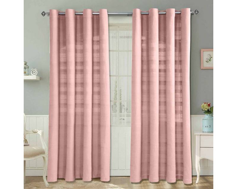 Homescapes Gardine Rajput Gardinen 2er Set aus Baumwolle, 137 x 137 cm, pink von Homescapes