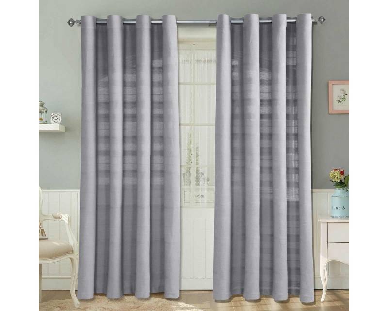 Homescapes Gardine Rajput Gardinen 2er Set aus Baumwolle, 137 x 137 cm, silbergrau von Homescapes