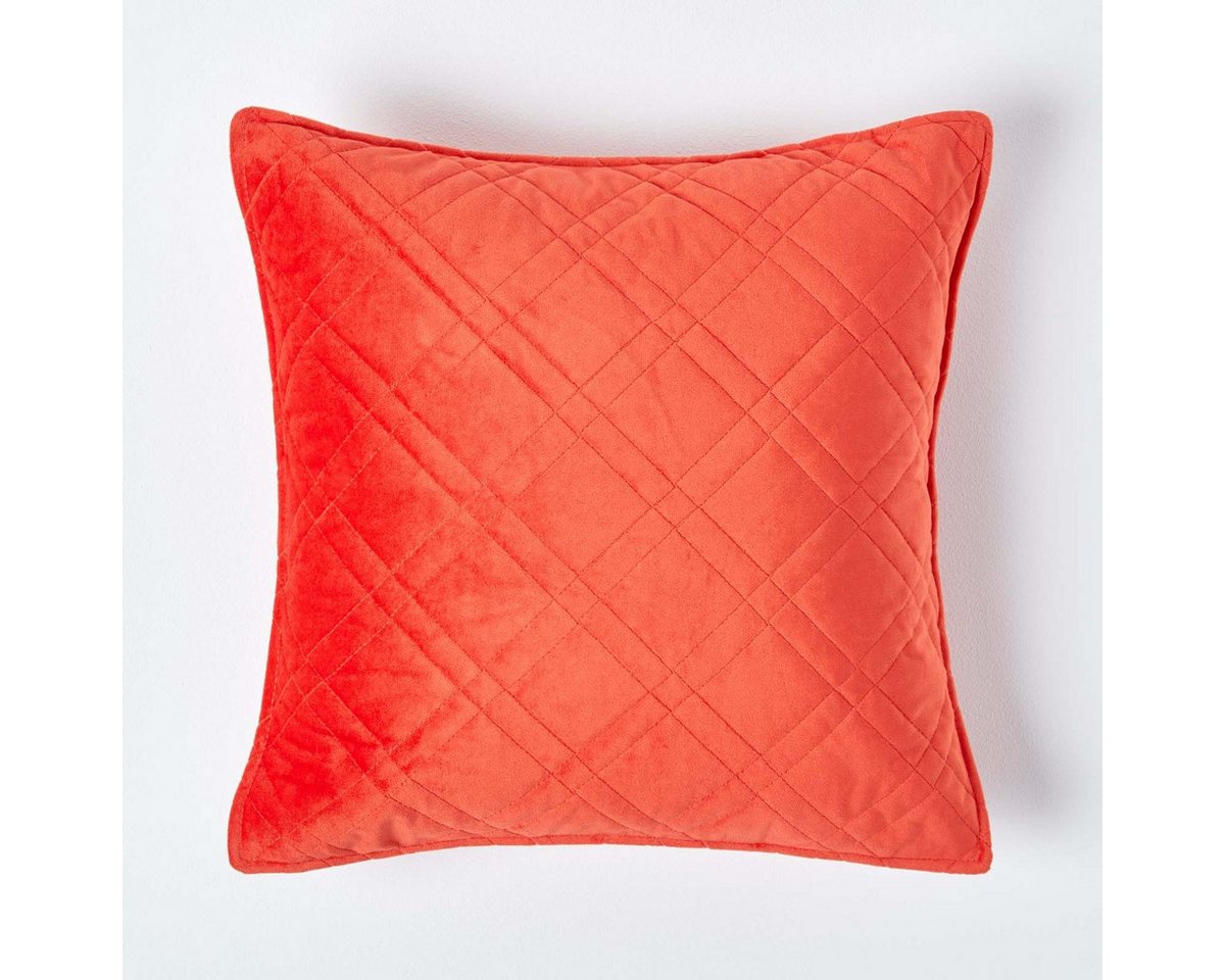 Homescapes Kissenhülle Luxus-Kissenbezug mit gestepptem Diamantmuster in Orange, 45 x 45 cm Homescapes Kissenhülle Luxus-Kissenbezug mit gestepptem Diamantmuster in Orange, 45 x 45 cm von Homescapes