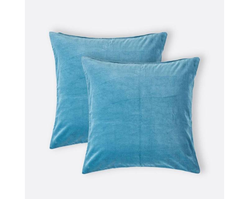Homescapes Kissenhülle Samt-Kissenbezug 2er-Set in Himmelblau, 40 x 40 cm Homescapes Kissenhülle Samt-Kissenbezug 2er-Set in Himmelblau, 40 x 40 cm von Homescapes