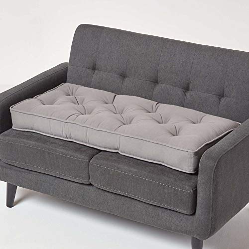 Homescapes Langes Sitzkissen grau 100x48 cm, Dicke Sofa-Auflage gepolstert, Sitzauflage Sofa mit Baumwollbezug Homescapes Langes Sitzkissen grau 100x48 cm, Dicke Sofa-Auflage gepolstert, Sitzauflage Sofa mit Baumwollbezug von Homescapes