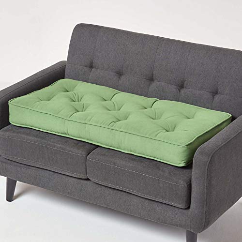 Homescapes Langes Sitzkissen grün 100x48 cm, Dicke Sofa-Auflage gepolstert, Sitzauflage Sofa mit Baumwollbezug Homescapes Langes Sitzkissen grün 100x48 cm, Dicke Sofa-Auflage gepolstert, Sitzauflage Sofa mit Baumwollbezug von Homescapes