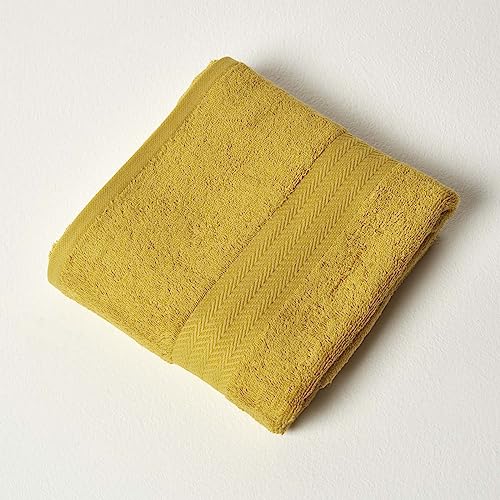 Homescapes Luxus Duschtuch Baumwolle 70x130 cm, Handtuch Gold-Gelb, 100% Ägyptische Baumwolle, 500g/m² von Homescapes