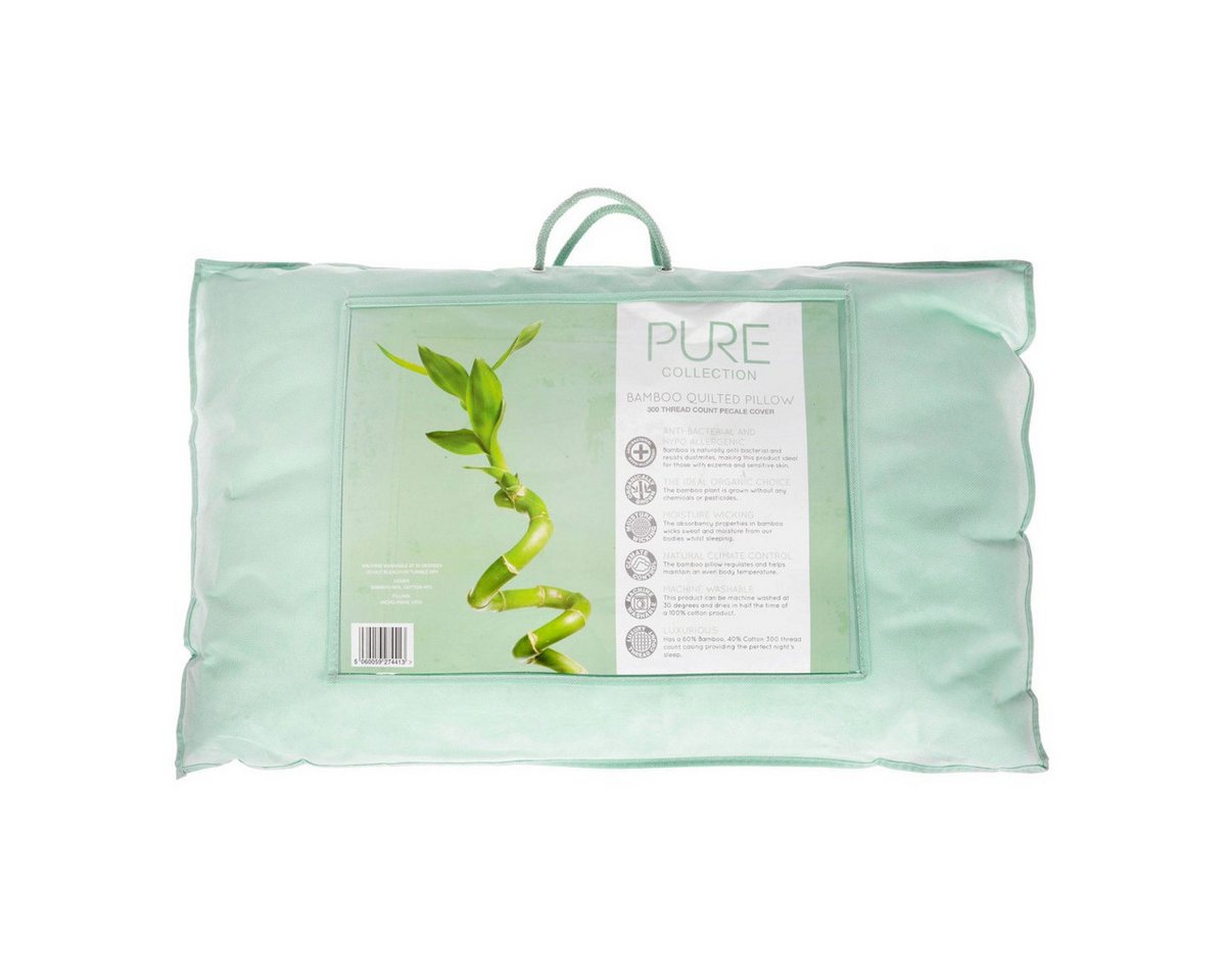 Homescapes Microfaserkissen Bio Bambus-Gesundheitskissen für Rückenschläfer, 50 x 75 cm, Füllung: 100% Super Microfaser Homescapes Microfaserkissen Bio Bambus-Gesundheitskissen für Rückenschläfer, 50 x 75 cm, Füllung: 100% Super Microfaser von Homescapes