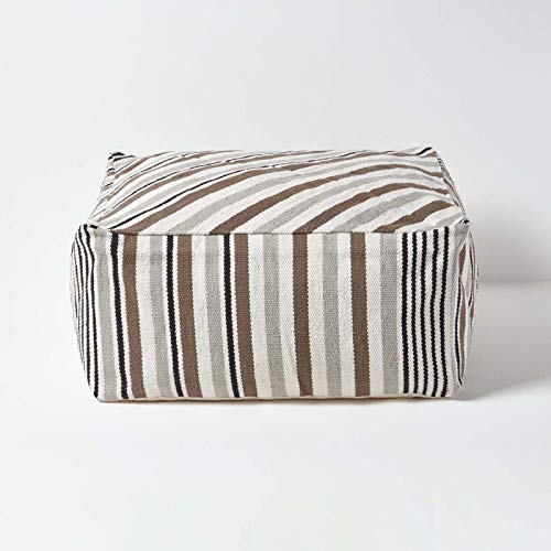 Homescapes Moderner Sitzwürfel Pouf Sitzkissen Selam grau weiß gestreift skandinavisches Design 60 x 60 cm Homescapes Moderner Sitzwürfel Pouf Sitzkissen Selam grau weiß gestreift skandinavisches Design 60 x 60 cm von Homescapes