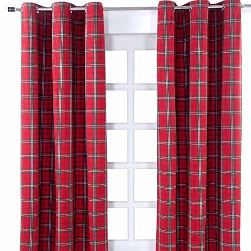 Homescapes Ösenvorhang Blickdicht Edward Tartan Schottenmuster Dekoschal 2er Set Breite 137 x Länge 182 cm Vorhang Paar 100% Baumwolle Homescapes Ösenvorhang Blickdicht Edward Tartan Schottenmuster Dekoschal 2er Set Breite 137 x Länge 182 cm Vorhang Paar 100% Baumwolle von Homescapes