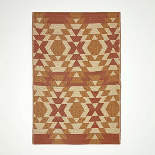 Homescapes Outdoor-Teppich Anya rot-orange 120x180 cm, wetterfester Teppich mit Ethno-Muster von Homescapes