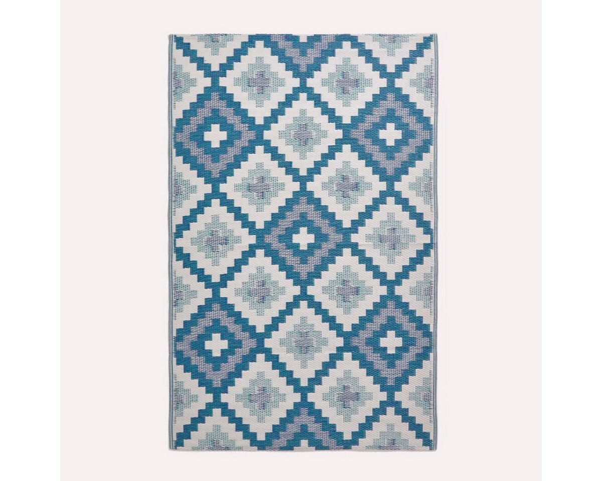 Homescapes Outdoorteppich Outdoor-Teppich Mia aus Polypropylen mit blauem Muster, 120 x 180 cm, Höhe: 20 mm Homescapes Outdoorteppich Outdoor-Teppich Mia aus Polypropylen mit blauem Muster, 120 x 180 cm, Höhe: 20 mm von Homescapes