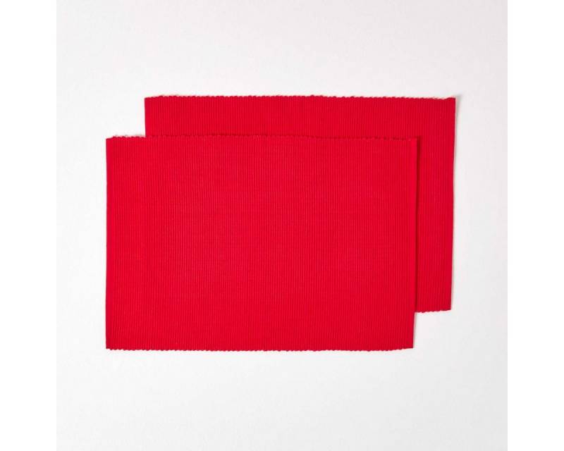 Homescapes Platzset Tischset rot im 2er-Set – 30 x 45 cm, 100% Baumwolle von Homescapes