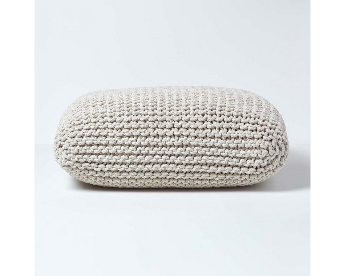 Homescapes Pouf Homescapes Bodenkissen groß creme Bezug 100% Baumwolle von Homescapes