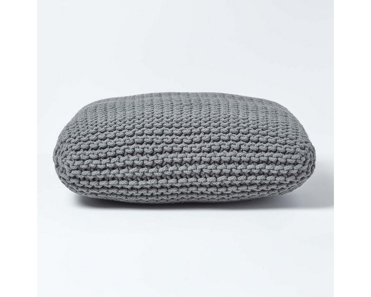 Homescapes Pouf Homescapes Bodenkissen groß grau Bezug 100% Baumwolle von Homescapes